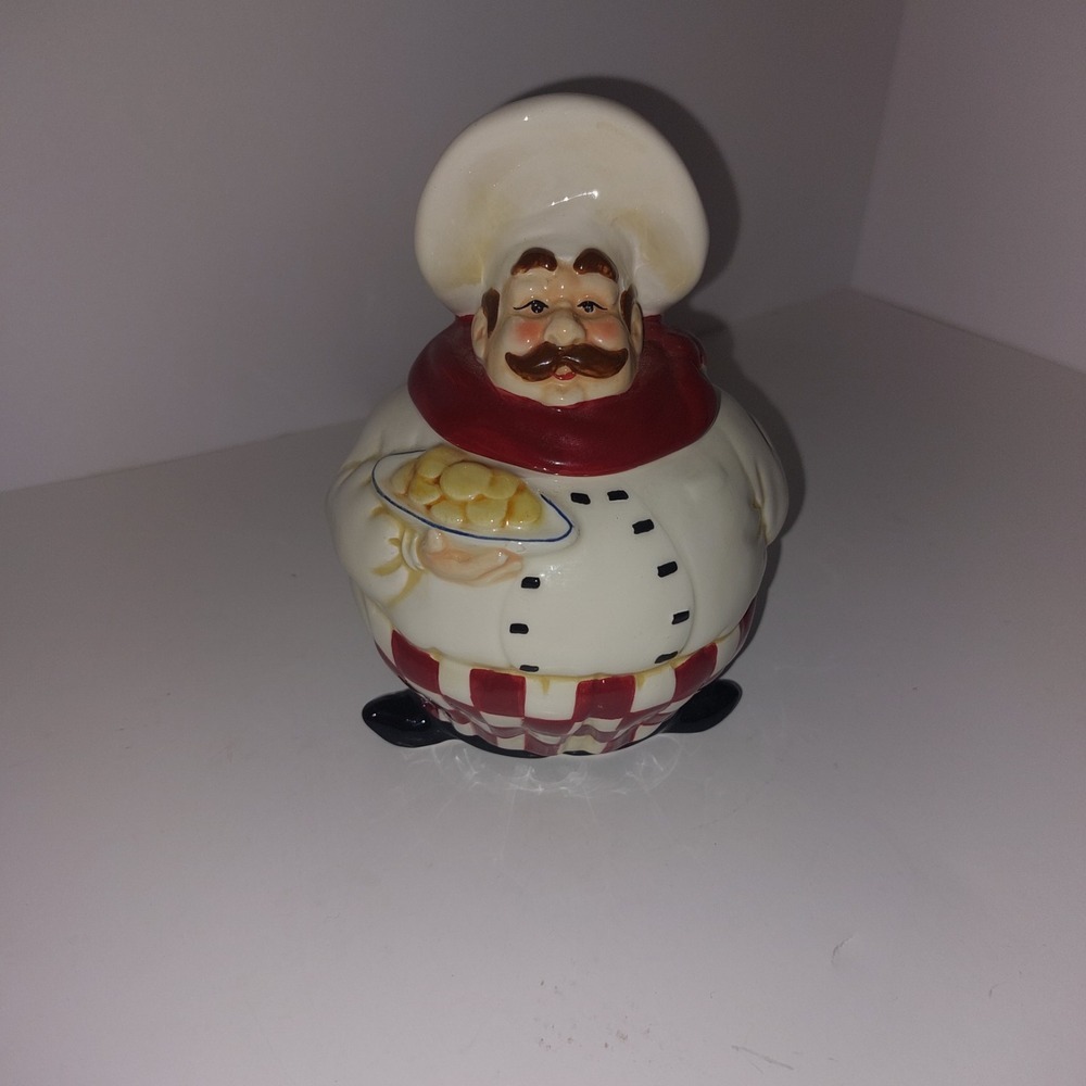Ceramic Chubby French Chef Baker Sugar Bowl 6.5"